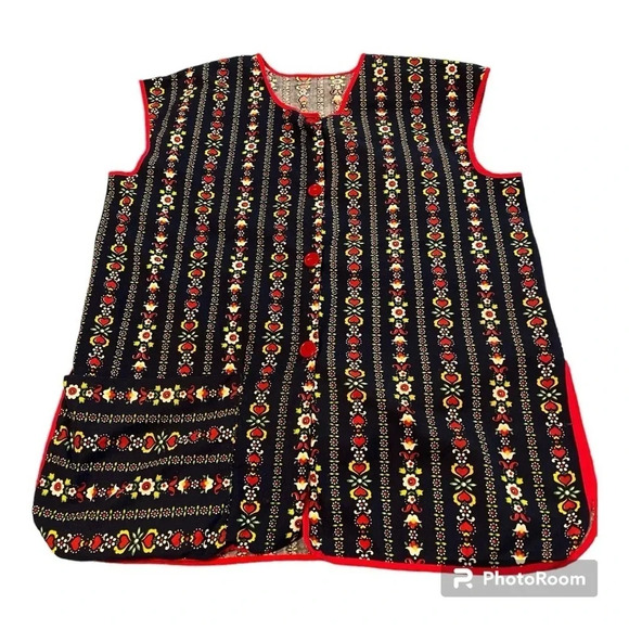 Vintage printed Housecoat Apron beautifully homemade for domestic diva - Picture 2 of 6